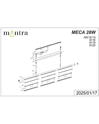 MECA * LÁMPARA LINEAL 28W 4000K NEGRA